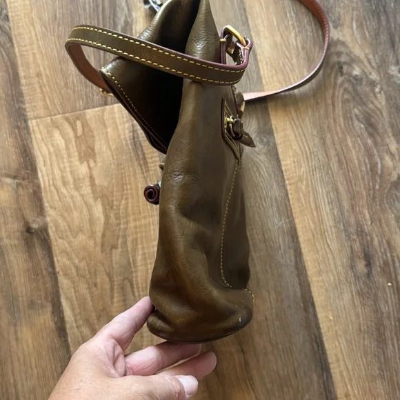 Dooney and Bourke brownish green hues shoulder/crossboy Florentine Leather Bag - Picture 8 of 17